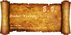 Bader Vivien névjegykártya
